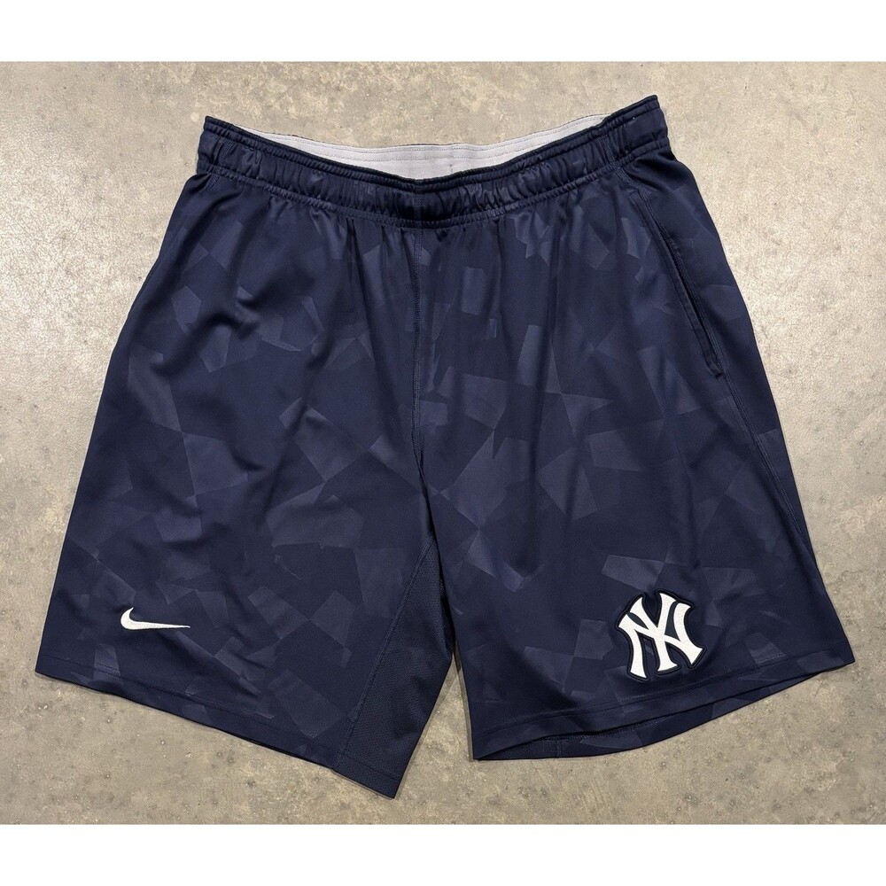 Nike New York Yankees Athletic Shorts Blue Geometric Men’s Large